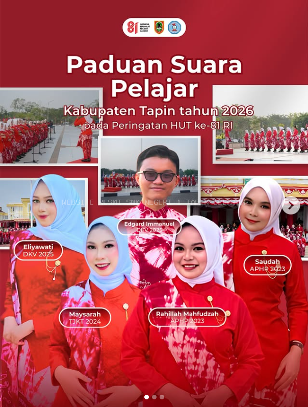 Siswa SMKN 1 Tapin Selatan Sukses Memperkuat Tim Paduan Suara Pelajar pada Upacara HUT Ke-81 RI Kabupaten Tapin